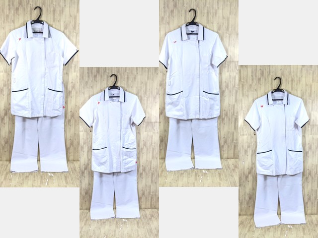 r38 ナース服 看護婦服 白衣上下 ジャケット+ストレートパンツ L～LLサイズ/yt3669【3XLW】