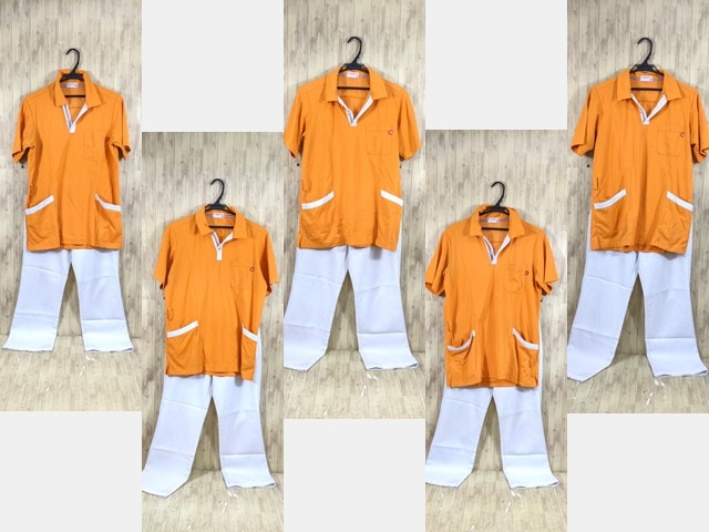 r38 ナース服 看護婦服上下セット トップス(オレンジ)+