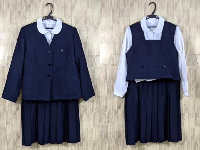 S21 埼玉県 深谷市立幡羅中学校 ブレザー+長袖シャツ+ベスト+冬服・夏服スカート/yt3724【1LSEC】