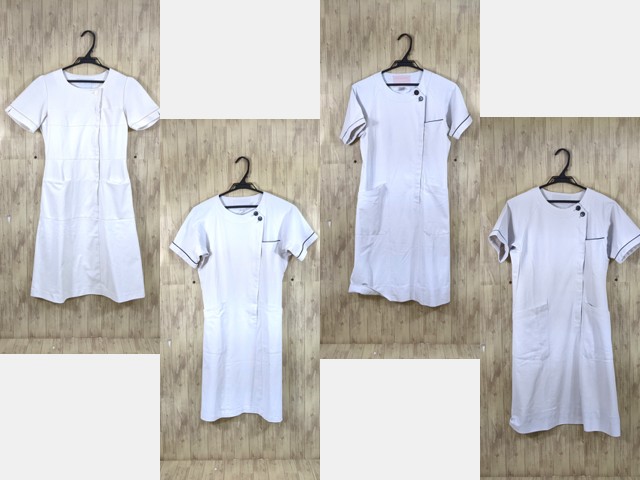 S19 ナース服 看護服 白衣 ワンピース×4点セット Sサイズ/yt3725【3LDC】