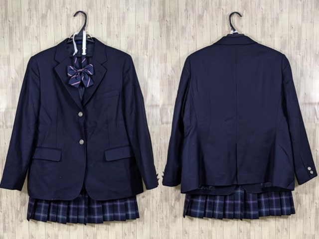 q32 中学校 高校 ブレザー+冬服スカート+リボン/yt3735【8LCV】