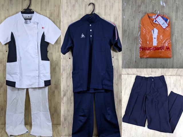 r38 看護服 ナース服上下セット 半袖ポロシャツ+ストレートパンツ サイズS/yt3743【3WJH】