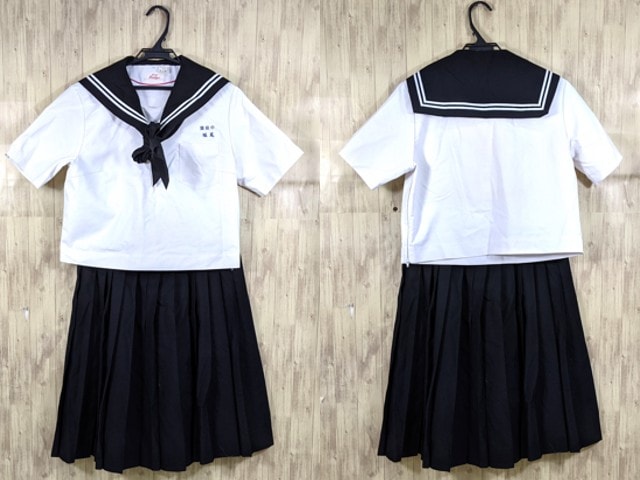 M07 愛知県 猿投中学校 夏服セーラー服+夏服スカート+スカーフ/yt3771【5HDC】