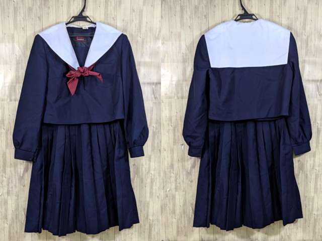 M07 愛知県 竜北中学校 冬服セーラー服+冬服スカート+スカーフ/yt3774【5WKD】
