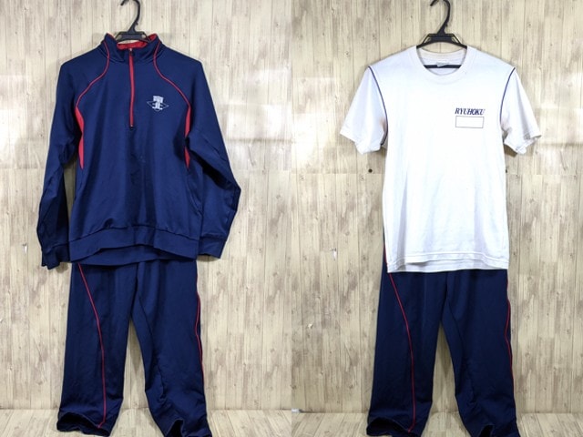 M07 愛知県 竜北中学校 体操服 体操着 半袖シャツ+長袖ジャージ上下/yt3775【3DKC】