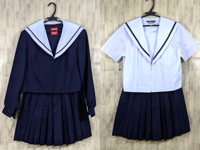 L94 愛知県 千種台中学校 冬服・夏服セーラー服+冬服スカート/yt3763【6KWS】