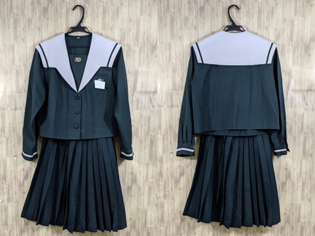 u07 沖縄県 仲井真中学校 冬服セーラ服+冬服スカート/yt3781【3CKFB】