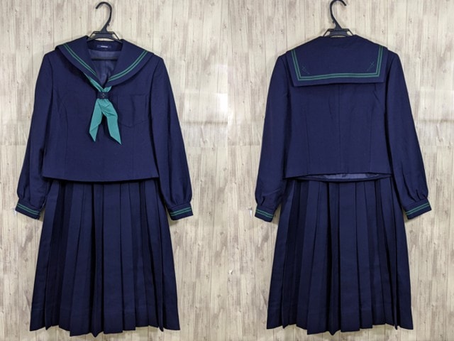u07 東京都 二松学舎大学附属高校 冬服セーラー服+冬服スカート+スカーフ/yt3784【3CKFB】