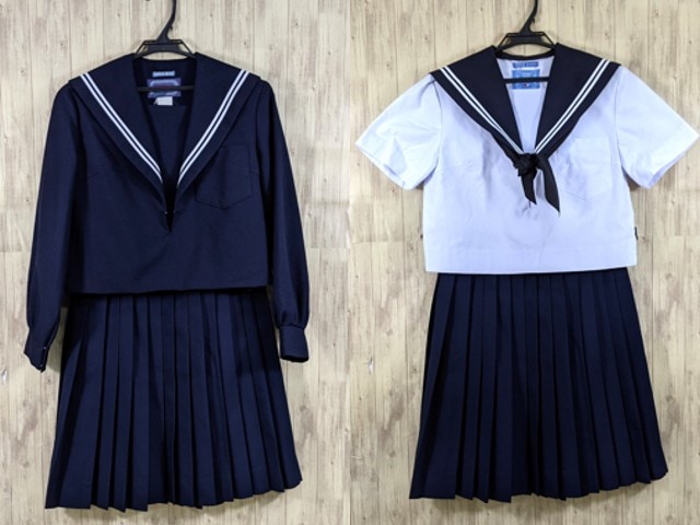 M59 中学校?? 高校?? 冬服・夏服セーラー服+冬服スカート+スカーフ/yt3805【7KWC】