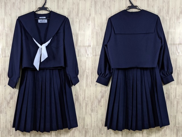 M59 中学校?? 高校?? 冬服セーラー服+冬服スカート+スカーフ/yt3807【4WJT】