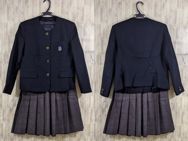 u77 京都府 洛南中学校 ブレザー+冬服スカート/yt3861【8CGE】
