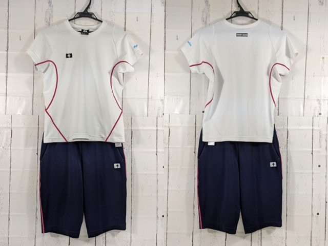 w45 愛知県 杜若高校 体操着 体操服 半袖シャツ+ハーフパンツ/yt3918【6XJD】