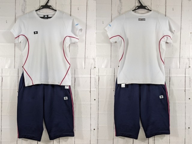 w45 愛知県 杜若高校 体操着 体操服 半袖シャツ+ハーフパンツ/yt3920【6WCF】