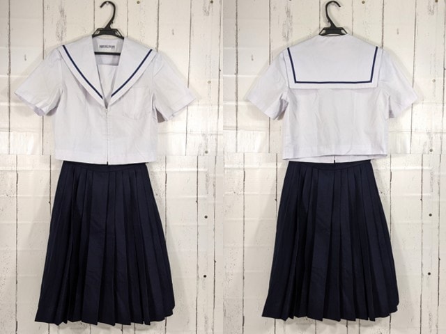 N78 愛知県 東星中学校 夏服セーラー服+冬服スカート/yt3947【6CKF】