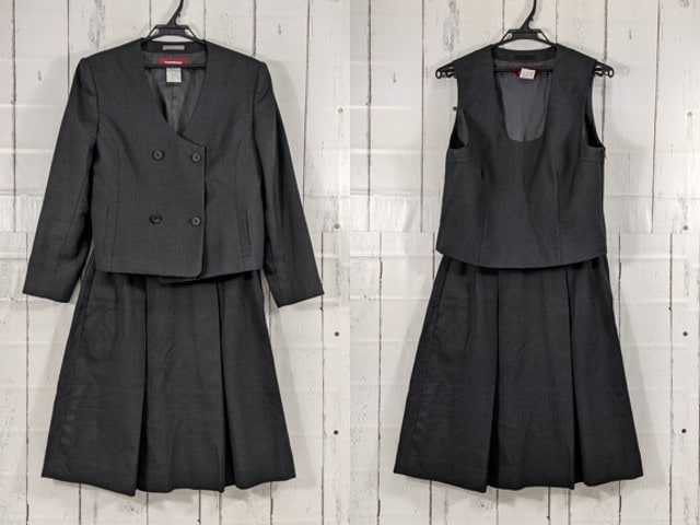 w18 大分県 中津南高校 ブレザー+ベスト+冬服スカート/yt3958【22DHC】