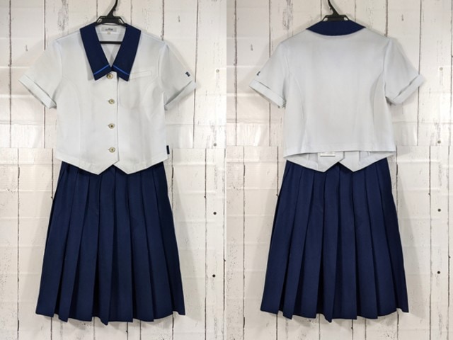 w18 大分県 中津南高校 夏服ブラウス+夏服スカート/yt3959【22XKD】