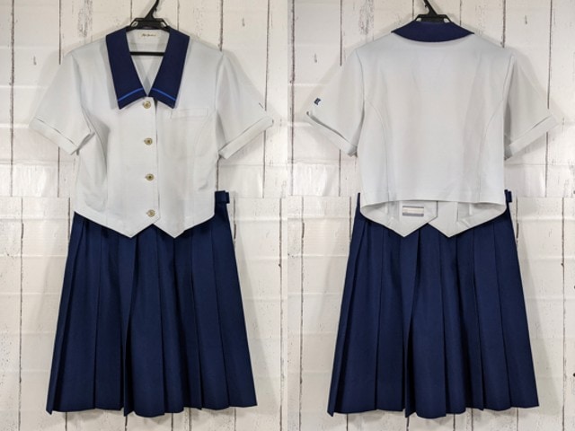 w18 大分県 中津南高校 夏服ブラウス+夏服スカート/yt3960【22XKD】