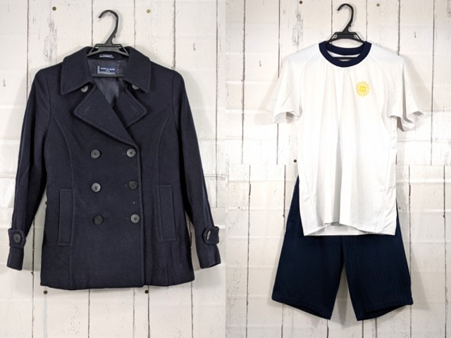 v40 愛知県 菊井中学校 体操服 体操着 半袖シャツ ハーフパンツ+コート/yt4014【25EK】