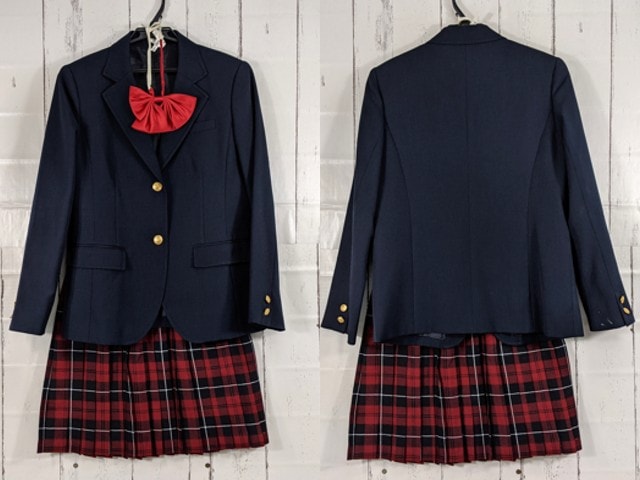 w70 中学校?? 高校?? ブレザー+スカート+リボン/yt4058【3EUD】