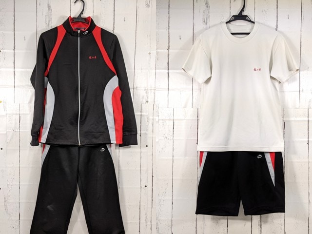 x81 北海道 稲陵中学校 体操服 体操着 シャツ+ハーフパンツ+長袖ジャージ上下/yt4121【35XK】
