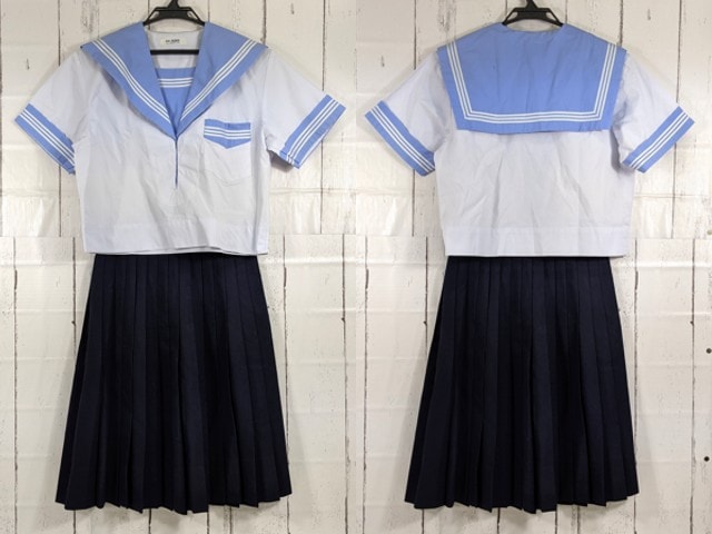 T2218 大阪府 養精中学校 夏服セーラー服+夏服スカート/yt4174【12DGR】