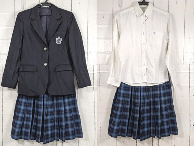 y56 京都府 京都産業大学附属高校 ブレザー+長袖カッターシャツ+冬服スカート/yt4210【18SJE】