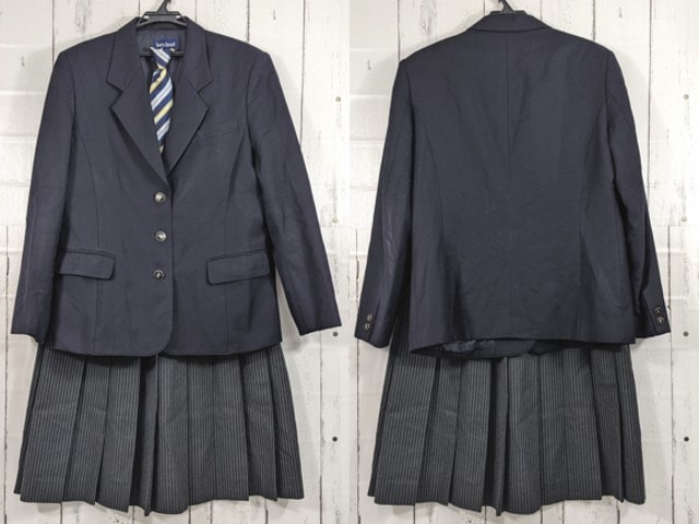 中学校?? 高校?? コスプレ 衣装 ブレザー(紺 サイズ180A)+冬服スカート+ネクタイ/yt4329【6SJC】