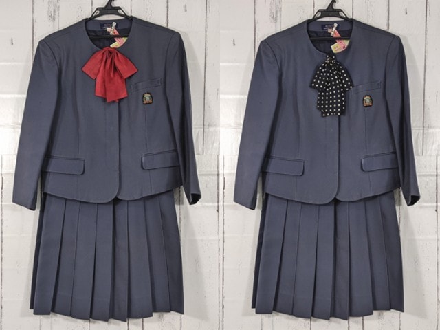 Z44 熊本県 有明高校 看護専攻科 ブレザー+冬服スカート+リボン/yt4363【38ECG】