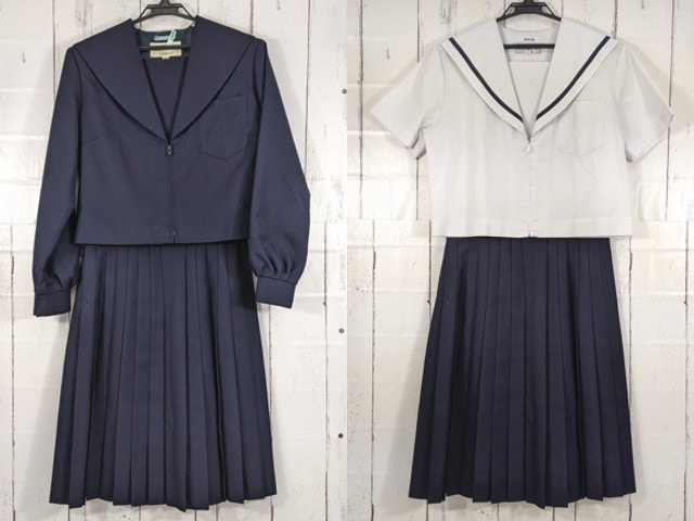 Q87 愛知県 御幸山中学校 旧モデル 冬服・夏服セーラー服+冬服スカート/yt4374【5WJK】