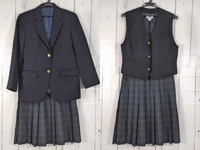 Z64 東京都 小平第四中学校 ブレザー+ベスト+冬服スカート/yt4385【8DJE】