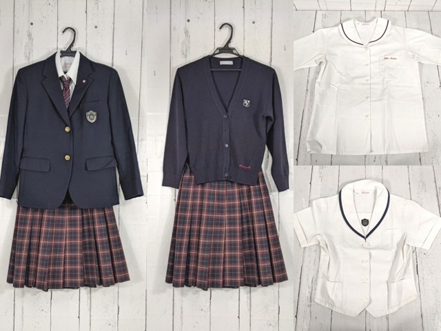 Z72 大阪府 清風南海高校 ブレザー+夏服セーラー服+長袖シャツ+カーデガン+冬服スカート+ネクタイ/yt4397【32ICF】