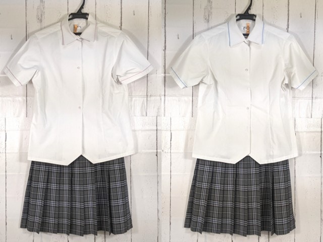 Z91 愛知県 至学館高校 半袖カッターシャツ+夏服スカート/yt4424【2LSQE】