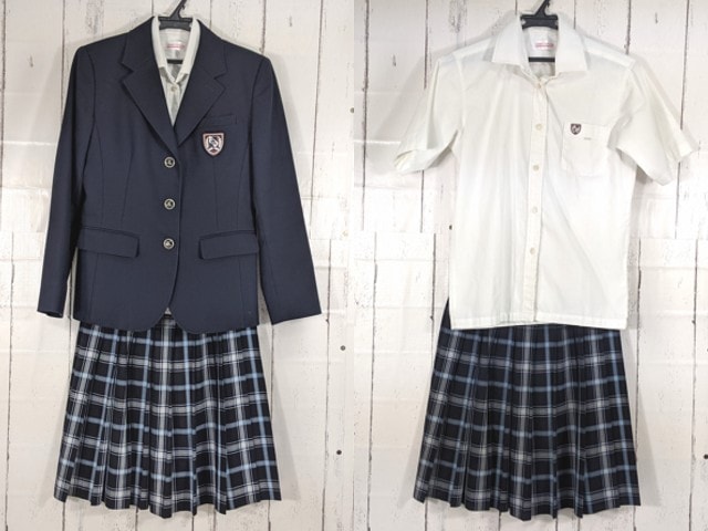 R49 愛知県 神丘中学校 ブレザー+半袖・長袖シャツ+冬服スカート/yt4435【7XKD】
