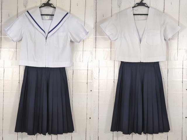 R39 愛知県 山田東中学校 夏服セーラー服+夏服スカート/yt4440【5XDJ】