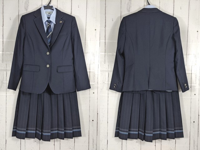 Z97 福岡県立八幡高校 校章付きブレザー+長袖シャツ+冬服スカート+ネクタイ/yt4451【3PWHS】