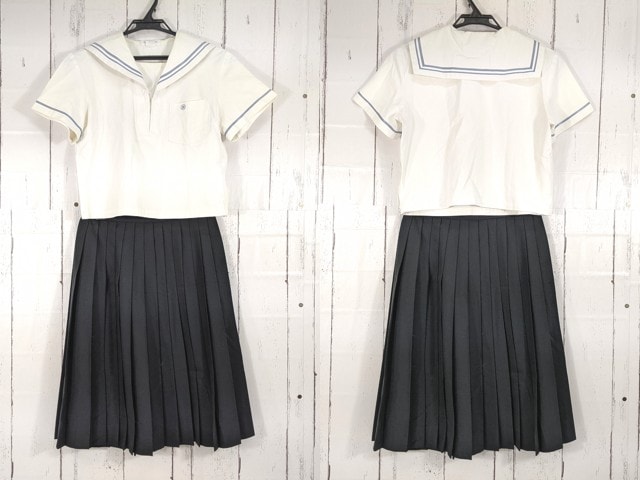 M48 愛知県 越原学園 名古屋女子大学中学校・高校 夏服ブラウス+夏服スカート/yt4484【6EJD】