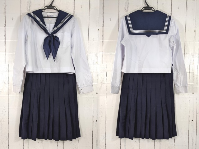 中学校?? 高校?? 中間服セーラー服+冬服スカート+スカーフ/yt4486【5KEC】