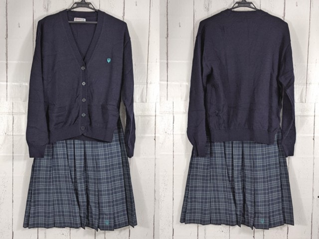 a62 大阪府 大阪学芸高校 カーデガン+夏服スカート/yt4501【8CKE】
