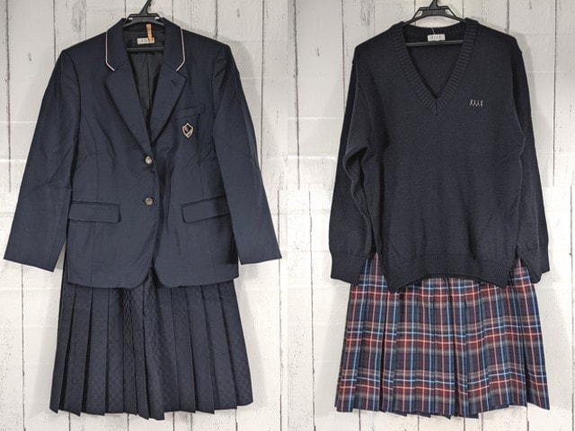 b22 東京都 共立女子第二中学校 ブレザー+セーター+夏服・冬服スカート/yt4558【35XJM】