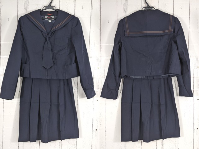 b30 宮城県 矢本第一中学校 ネクタイ付冬服セーラー服+冬服スカート/yt4593【17KXV】