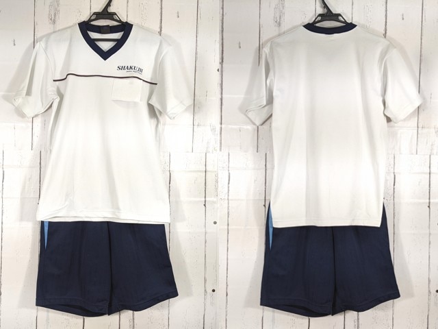 b50 東京都 石神井中学校 体操着 体操服 半袖シャツ+ハーフパンツ/yt4644【25WX】