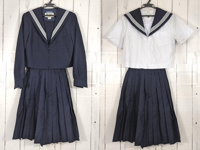 U38 愛知県 桜田中学校 冬服・夏服セーラー服+冬服スカート/yt4660【7XKE】