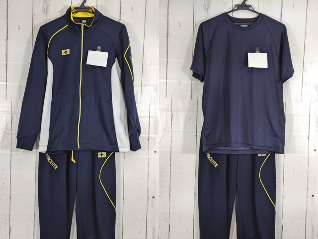 c28 北海道 向陵中学校 体操服 体操着 シャツ+長袖ジャージ上下