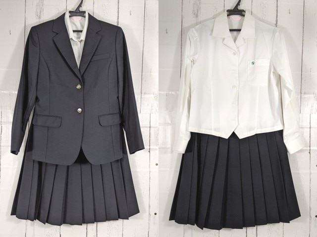 U65 愛知県 安城南高校 ブレザー+長袖シャツ+冬服スカート/yt4738【2EJKC】