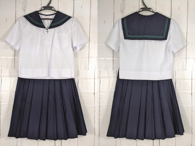 c55 東京都 二松学舎大学附属高校 夏服セーラー服+夏服スカート/yt4772【15XKD】