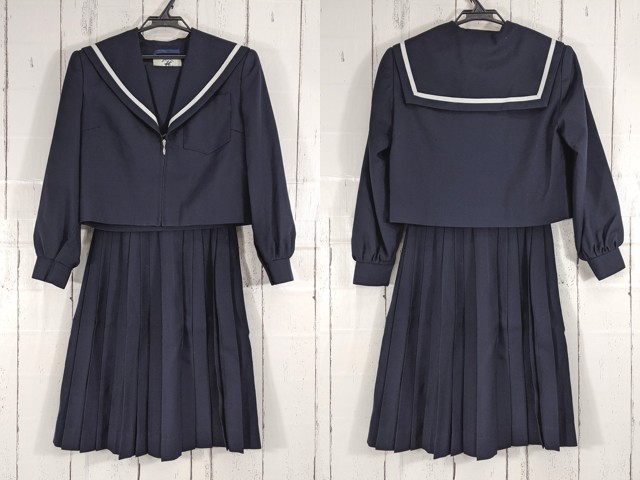 U81 愛知県 日進北中学校 冬服セーラー服+冬服スカート/yt4795【6XJW】