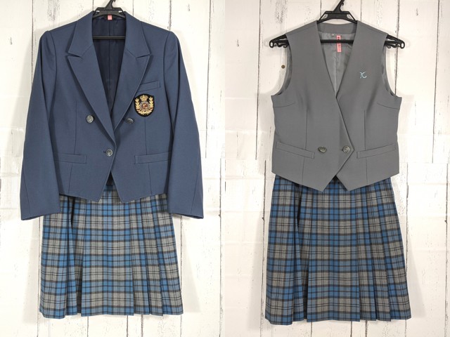 U92 神奈川県 港南中学校 ブレザー+ベスト+冬服スカート/yt4829【25XKE】