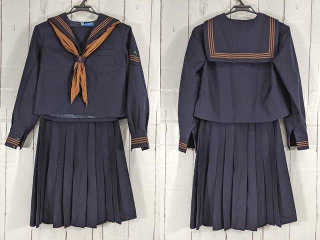 c93 東京都 関東国際高校 冬服セーラー服+夏服・冬服スカート+スカーフ/yt4852【5PWKC】