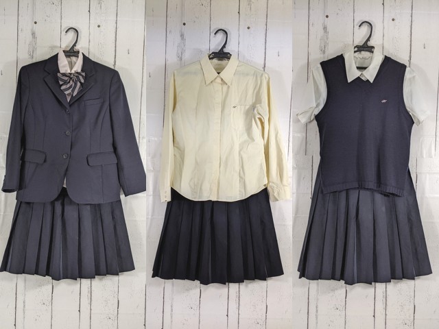 U350/S956(中古)福岡県 志免中学校 女子制服2点 /旧制服/M/W63
