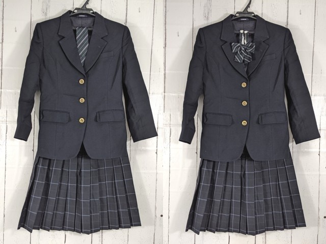 d09 東京都 練馬工科高校 ブレザー+夏服・冬服スカート+リボン+ネクタイ/yt4882【14PKD】